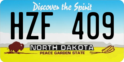 ND license plate HZF409