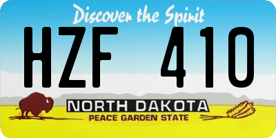 ND license plate HZF410