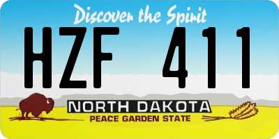ND license plate HZF411