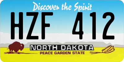 ND license plate HZF412