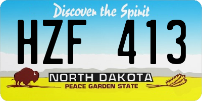ND license plate HZF413