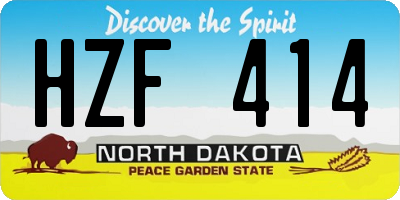 ND license plate HZF414