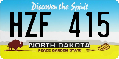 ND license plate HZF415