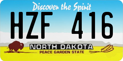 ND license plate HZF416