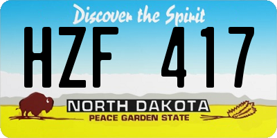 ND license plate HZF417
