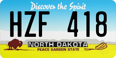 ND license plate HZF418