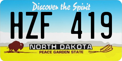 ND license plate HZF419