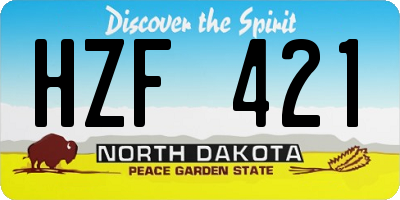 ND license plate HZF421