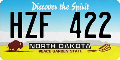 ND license plate HZF422