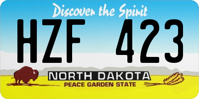 ND license plate HZF423