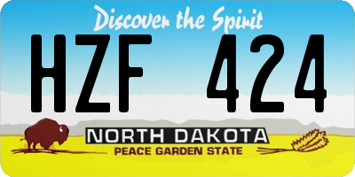 ND license plate HZF424