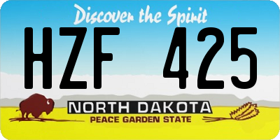 ND license plate HZF425