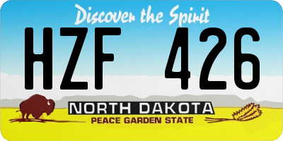 ND license plate HZF426