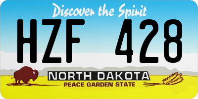 ND license plate HZF428
