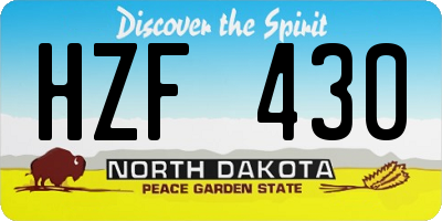 ND license plate HZF430