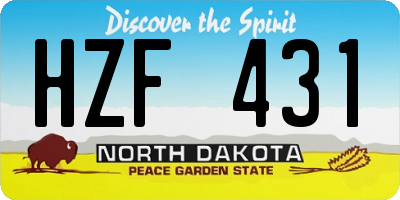 ND license plate HZF431
