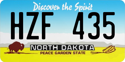 ND license plate HZF435