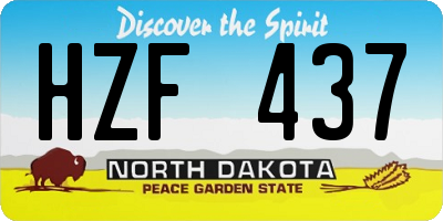 ND license plate HZF437