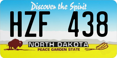 ND license plate HZF438