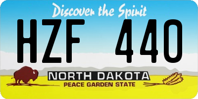 ND license plate HZF440