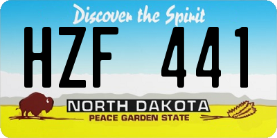 ND license plate HZF441
