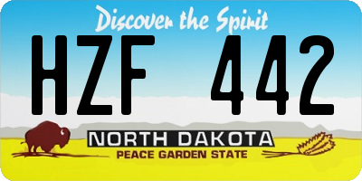 ND license plate HZF442
