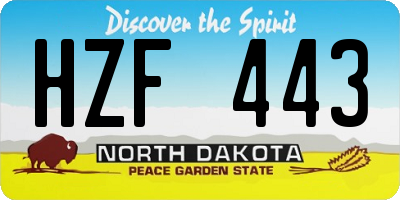 ND license plate HZF443