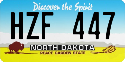 ND license plate HZF447