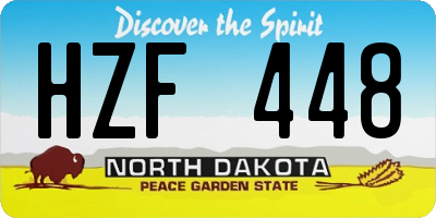 ND license plate HZF448