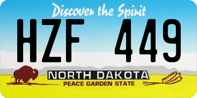 ND license plate HZF449