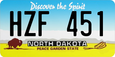 ND license plate HZF451