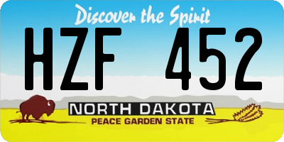 ND license plate HZF452