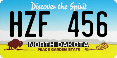 ND license plate HZF456