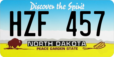 ND license plate HZF457