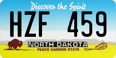 ND license plate HZF459