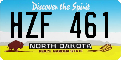 ND license plate HZF461