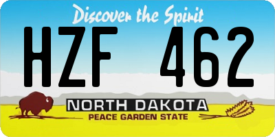 ND license plate HZF462