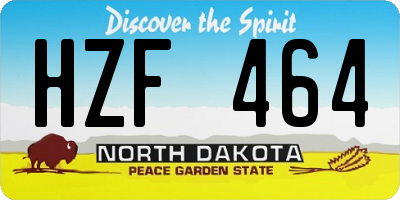 ND license plate HZF464