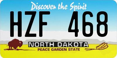 ND license plate HZF468