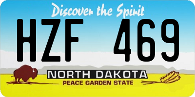 ND license plate HZF469