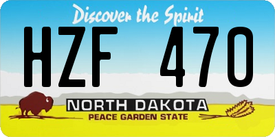 ND license plate HZF470