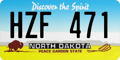 ND license plate HZF471