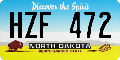 ND license plate HZF472