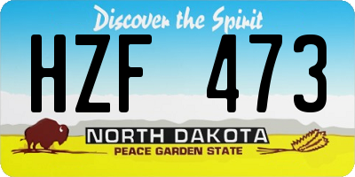 ND license plate HZF473