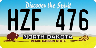 ND license plate HZF476