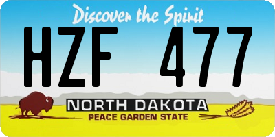 ND license plate HZF477