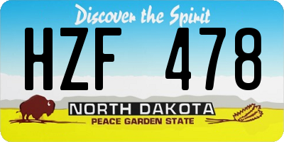 ND license plate HZF478