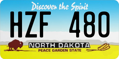 ND license plate HZF480