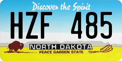 ND license plate HZF485