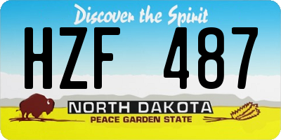 ND license plate HZF487
